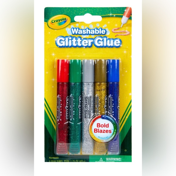 NEW 2pk Set Crayola Washable Glitter Glue Sticks Multi Colored Silver Gold Red - Picture 4 of 6